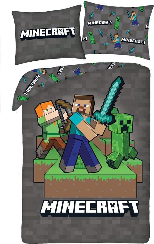 Minecraft - Dekbedovertrek Sword - Polyester - 140 x 200 cm - 70 x 90 cm