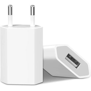iPhone Oplader - USB Adapter - Universele iPhone Lader - USB stekker - USB lader - Blokje - Universeel - Wit - Simanti®