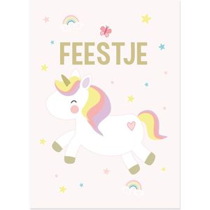 Uitnodiging kinderfeestje unicorn - Eenhoorn uitnodigingen kinderfeestje - Unicorn uitnodigingen - UITNODIGING KINDERFEESTJE - Uitnodigingskaarten - Uitnodiging kinderfeestje meisje