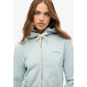 Superdry - Essential Logo Cropped Zip Hoodie - Grijs - Katoen