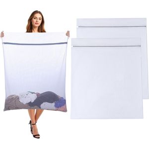 Waszak - Waszak Groot - 90 x 110cm - 2 stuks - Mesh Waszakjes Tas Wasnetten - met Rits - Waszak Wasmachine - Beschermt je Wasmachine - Wasnetten - Geschikt voor Jas Jurk - Beddengoed - Deken Laken - Quilt Tapijt - Gordijnen - Donsjack - Reisorganisa
