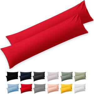 Blumtal - Set Van 2 Kussenslopen - Superzachte Premium Jersey Kussenhoes - 100% Katoen - 40 x 145 cm - Rood