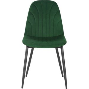 Set van 2 velvet eetstoelen - ergonomisch & zacht - past in diverse interieurs - hoogwaardige bekleding - eigentijds design - groen