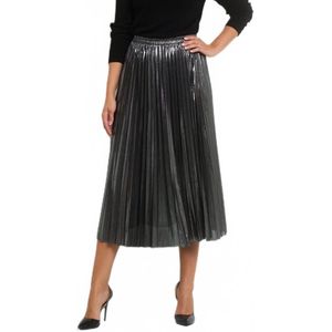 Metallic geplooide lange rok