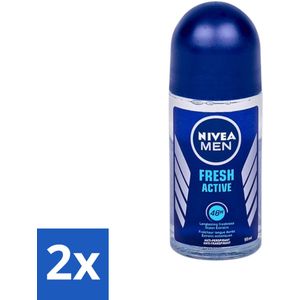 Nivea - Fresh Active Roll-On - Antiperspirant - 48 Uur Lang Werkend - 50 ml - Voordeelverpakking - 2 stuks