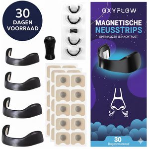 OXYFLOW® Magnetische Neuspleisters – 30 Paar – Anti Snurk Strips – Neusspreider Tegen Snurken – Voor Sporters & Slapers – Verbeterde Luchtstroom – Beter Slapen