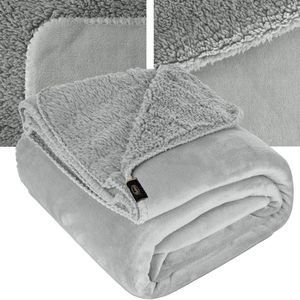 Dubbelzijdig Premium Plaid 150x200cm - Zilver & Grijs