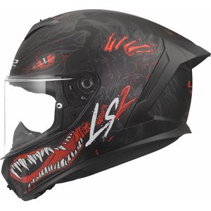LS2 FF820 Rapid III helm Kaiju II mat zwart rood wit XXS