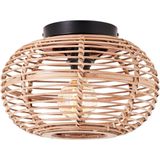 Brilliant Woodball - Plafondlamp - E27 - max 1x40W - Zwart/Rotan