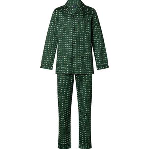 Gentlemen heren pyjama poplin - maat 48 - Blocks & dots - groen