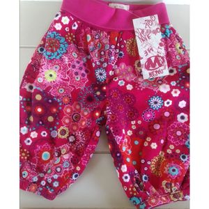 Me Too baby cord pants Olala with lining met roze mandala en bloem print maat 56