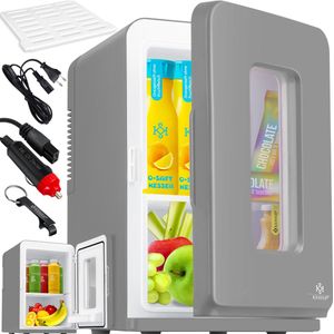 KESSER® Tafelmodel Koelkast 15 Liter AC DC 220-240V en 12V - Mini Koelkast Vrijstaand met Verwarmingsfunctie - Koelbox ideaal voor Auto en camperen - Donkergrijs