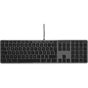 LMP - Bedraad Aluminium Toetsenbord voor Windows met dubbele USB aansluiting en numeriek keyboard - 110 keys - QWERTZ (DE) - SpaceGrey/Zwart