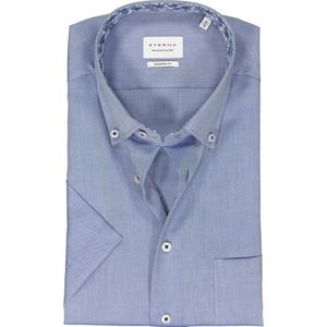 ETERNA modern fit overhemd korte mouw - Oxford - middenblauw (contrast) - Strijkvrij - Boordmaat: 41