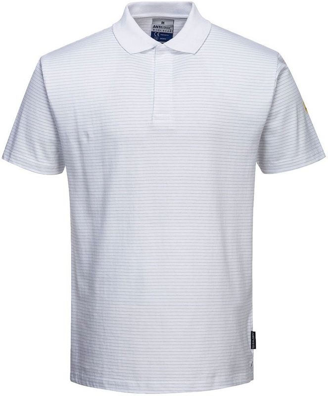 Portwest - AS21 - Poloshirt - Wit - Antistatisch ESD