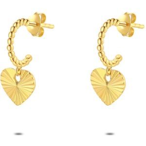 Twice As Nice Oorbellen in 18kt verguld zilver, hart
