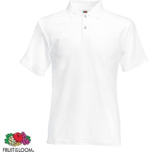 Fruit of the Loom poloshirt heren maat XL (wit)