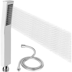 Shower Head with Hose, Stainless Steel, High Pressure Shower Head with Self-Cleaning Silicone Sprayer, Anti-Limescale Function, G1/2 Hand Shower, 1.5 m Hose, for Bathroom