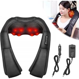 Shiatsu Massagekussen - Elektrisch Nekmassage Apparaat - Massage Apparaten - Nek en Schouder Massage Apparaat - Massageapparaten met Infrarood Verwarming - Massagekussens - Zwart