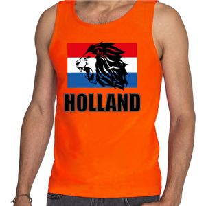 Oranje fan tanktop voor dames - met leeuw en vlag - Holland / Nederland supporter - EK/ WK kleding / outfit L