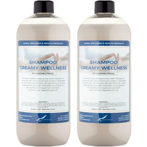 Shampoo Creamy Wellness - 1 liter (transparant) - 2 Stuks - Voordeelverpakking - Haarverzorging