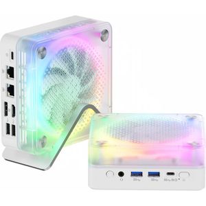 Firebat MN56 Mini PC – AMD Ryzen™ 7 8745HS (8 cores, tot 4.75 GHz) – 16 GB DDR5 RAM – 512 GB NVMe SSD – Windows 11 Pro – WiFi 6 – Bluetooth 5.2 – HDMI & USB-C – 4K Triple Display – Compacte Desktop PC