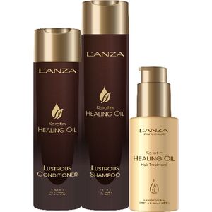 Lanza Keratin Healing Oil Shampoo & Healing Oil 100 ml + Lustrous Conditioner