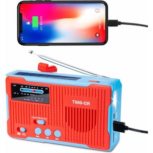 oCreon Solar Radio Dynamo - Handkurbel - SOS Licht - Leselamp - Oplaadbaar voor Noodsituaties