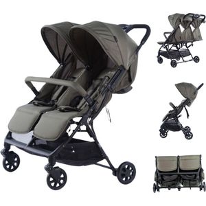 Novi Baby® Foss Go Duobuggy - Forest Green - Geschikt tot 15 kg per zitje - Compact opvouwbaar