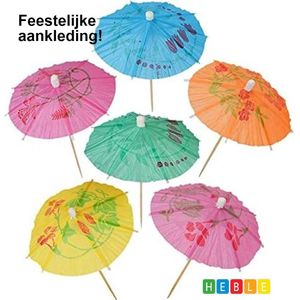 *** 24-stks. Papieren Parasol/Paraplu/Cocktail Prikker/Feestversiering - van Heble® ***