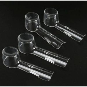 *** 4x Transparant Ovaal Kunststof Beschermkapje voor Elektrische Tandenborstel - Geschikt voor Oral B - van Heble® ***