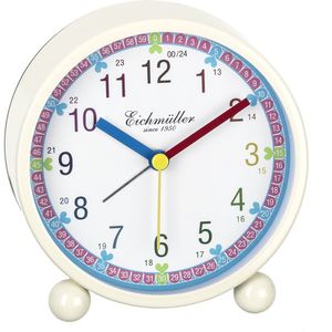 Eichmüller | Ik leer klok kijken | Gedetailleerde Analoge kinderwekker - oefenwekker | Eenvoudige duidelijke functionele klok met wekker functie | Kleur Beige