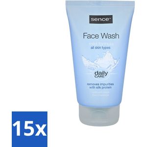 15 x Sence - Alle Huidtypes - Face Wash - Verfrissend - 150 ml - Face Wash - Gezichtsreiniging - Huidverzorging - Reinigen - Huidtype
