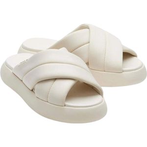 Beige Alpargata mallow crossover slippers beige