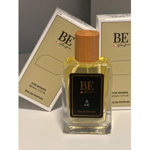 BE Parfum E-30, Warme geur met tonen van amber, patchouli, en vanille.