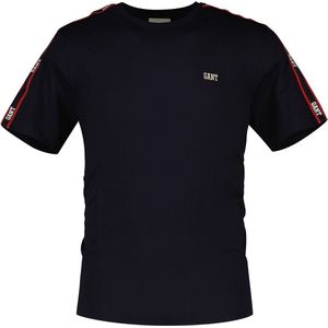 Gant Shoulder Tape T-shirt Met Korte Mouwen Zwart XL Man