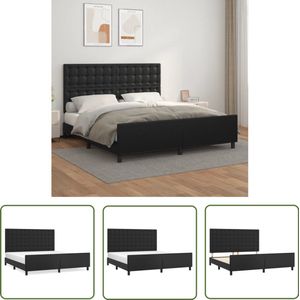 vidaXL Bedframe 180x200 cm Kunstleer Zwart Bedframe - Hoofdbord - Kunstleder Bed - Zwarte Bed - Slaapcomfort