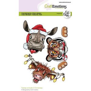 Clearstamps A6 - funny animals 5 christmas Carla Creaties