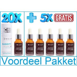 Nanofy Curcumin 15ml Vidafy 20 flessen + 5 gratis flessen Voordeelpakket 25 in 1