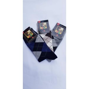 Nette geruiten naadloze heren sokken - 3 paar