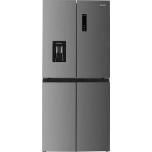 Wiggo WR-MD18(X) - Amerikaanse Koelkast - No Frost - 4 deuren - Water Dispenser - Met Display - Super Freeze - 419 Liter - 5 jaar garantie - Roestvrijstaal