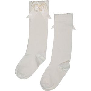 iN ControL 2pack kniekousen met satijnen strik OFF WHITE 15/17