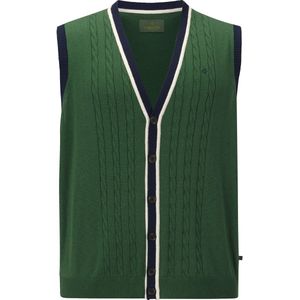 Gebreide bodywarmer DUKE THALEN donkergroen patroon