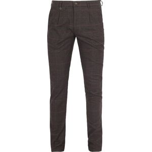 Suitable Chino Pico Pleat Ruiten Bruin - Maat 98 - Heren