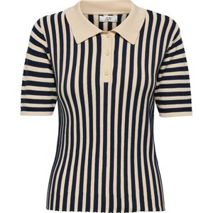 Jacqueline de Yong - Jdynola 24 - Poloshirt - Blauw - Knt Dessin