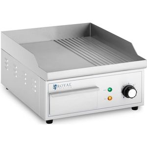 Royal Catering Elektrische grillplaat - 360 x 380 mm - Ribber + Flat - 2.000 W