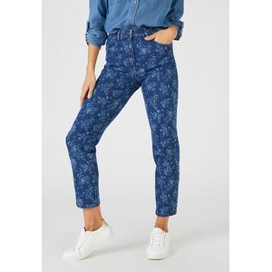 Damart - 7/8-jeans met print, 5-pocketmodel - Dames - Blauw - 48