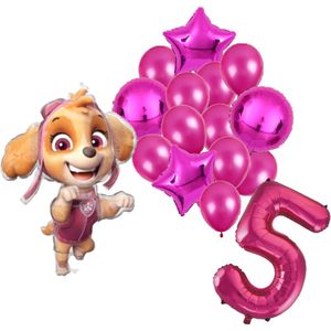 Paw Patrol Skye ballonnen pakket - 61x91cm - 5 jaar - Folie Ballon set - Themafeest - Verjaardag - Ballonnen - Versiering - Helium ballon