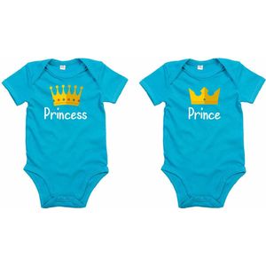 Rompertjes - Prince & Princess-Surf Blue-3-6 Maanden