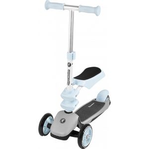 Hypermotion step blauwe loopfiets scooter kinderfiets voor jongens baby driewieler met kinderstep meisje 3 wielen kinder micro fiets loopfietsen meisjes stepjes kinderfietsen babyfiets loopscooter loopfietsje kinderscooter zadel zitje zitting